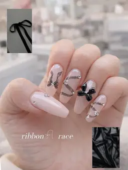 【オフ無し】チップ長さだし10本🖤持込みデザイン（パーツ２つまで無料）