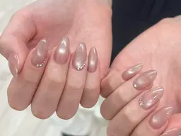 【1番人気】美フォルム込みマグネット🧲 ミラー✨ ニュアンス系も対応可能💕ラメ、ミラーフレンチ10本¥1100円