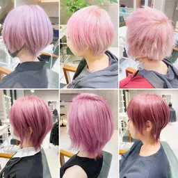 🫧🩷ピンク系ハイトーン🩷🫧ケアブリーチ2回+カラー+うる艶トリートメント〔ブリーチ2回込み〕