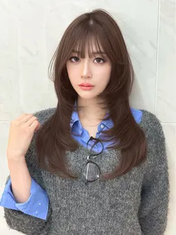 【🫧ブリーチなし🫧】トレンドハッシュカットカット✂️+ブリーチなし透明感Wカラー+スタイリング✨