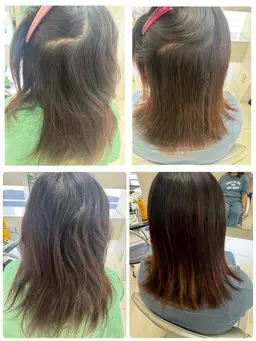 うる艶、アルカリ縮毛矯正(ブリーチ毛、パーマ履歴どんなかたでもストレート)