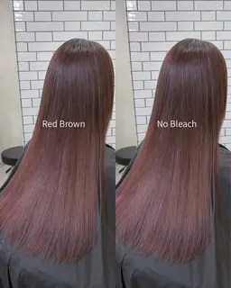 ブリーチなしWカラー☆透明感のあるブラウン☆低ダメージ☆色持ち◎