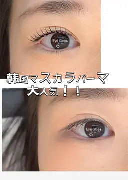 【話題マスカラパーマ】韓国発ブラックティント ★選べるパーマ『上』¥5980