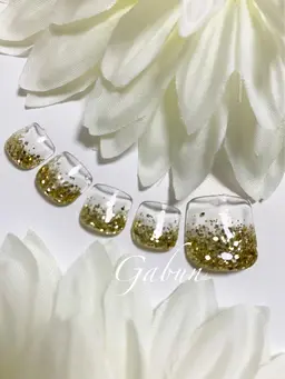 フットラメグラデーションネイル(フットバス付き・オフ込み)