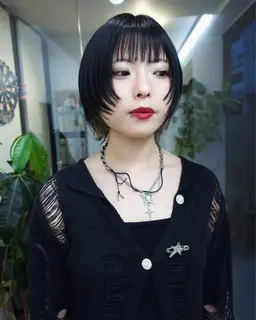 黒染め・就活カラー(ワンカラー)+トリートメント#ブルーブラック #暗染め力ラー