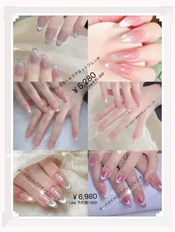 【Hand♡マグネットフレンチ 】星屑和キラキラネイル￥5,280