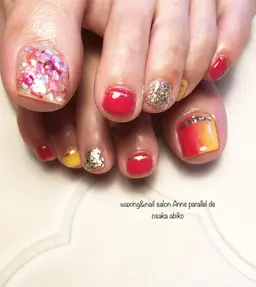 フットネイルアートし放題。オフ、ドライケア込み。手書きもOK❣️キャラは1本あたり＋1000円。