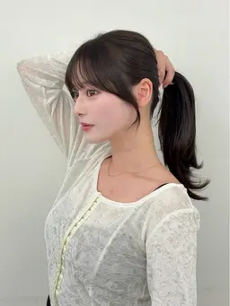 【🎀小顔に見えるフェイスレイヤー🎀】顔周りカット➕韓国風巻き ※顔周り、前髪、もみあげが含まれます!当日予約🙆♀