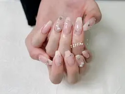 【チップ長さだし】シンプル10本(アートorパーツorシール)￥15980