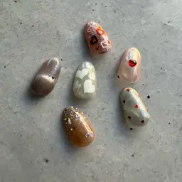 ハートホロ×マグネット 5Design nail (オフ有り)