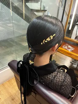 早朝🆗金箔付き 💫 お呼ばれヘアアレンジ ✨️