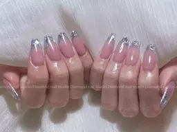 12月⭐️オフ無料⭐️🫧ガラスフレンチ💫【ベース追加🉑】パーツ2個プレゼント🎁