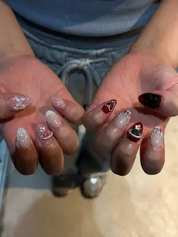 【オフなし】💜ジェルネイル120分やり放題💜韓国ネイル/ワンホンネイル/ガーリー/ゆめかわ/キラキラ/池袋/ピンク