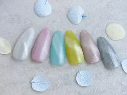 【Jrネイリスト】(オフなし)マグネットネイル🧲奥行きが可愛い🧲自爪を削らないノンサンディングベース使用