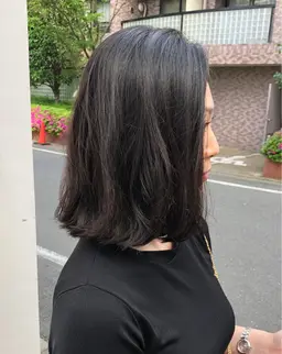 カット、酸性域での縮毛矯正/シャンプーブロー込み