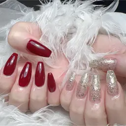 【チップ長さだし10本】 ✨ワンカラー✨ フラッシュラメ🉑