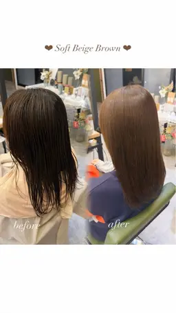 【大人っぽい暖色カラー🍷】ワンカラー＋オージュア2stepトリートメント︎ ✧
