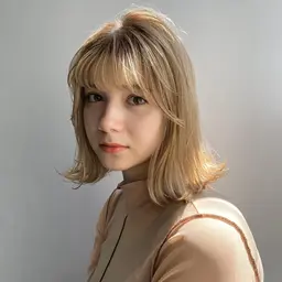 ✨外国人風カラーもお任せ✨【ダブルカラー】最新ブリーチ+透明感カラー+トリートメント《ロング料金無し》