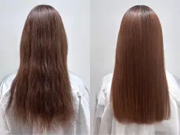 【カット+髪質改善酸熱トリートメント】※ブリーチ毛でも施術可能なクセを抑えるストレートトリートメント
