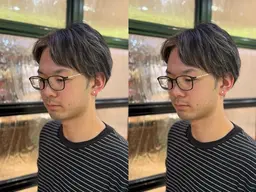 メンズ　眉カット+ハイライトです