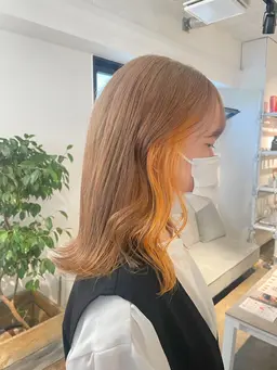 💈お洒落インナーカラー👩🏻🎨ポイントブリーチ🔍💘+全体カラー🎨+無料トリートメント✨(SB込)