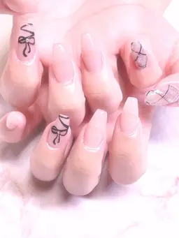 (オフなし)スカルプ長さ出し込持ち込みart両手4本付※パーツ代別途※時短するためメッセージにて写真お願いします