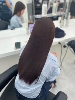 🌙カット＋艶髪ストレート＋ケアカラー🌙¥29900【髪質改善ストレート】【ワンカラー】【レイヤーカット】