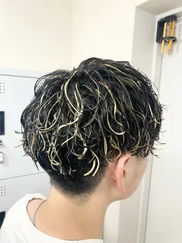 【メンズ限定】波巻きorツイストスパイラルパーマ+ハイライトカラー+カット+1stepトリートメント