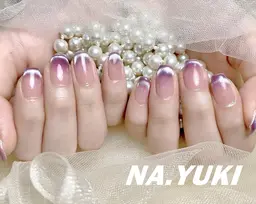 🍿INS大人気ワンホンネイルマグネットフレンチ【初回ジェルオフ無料ケア込み】