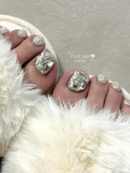 オフなし🪽フット親指埋め尽くしネイル