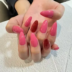 期間限定🉐<チップ長さだし10本> HAND ワンカラーorラメグラ　¥8500 (パーツ2個プレゼント)オフ込み