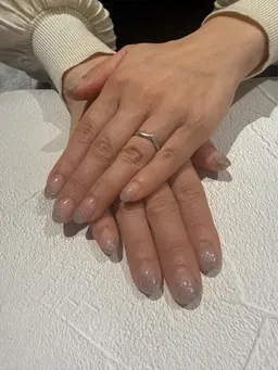 オフありラメグラデーション(長さ出し、スカルプ、パーツNG)