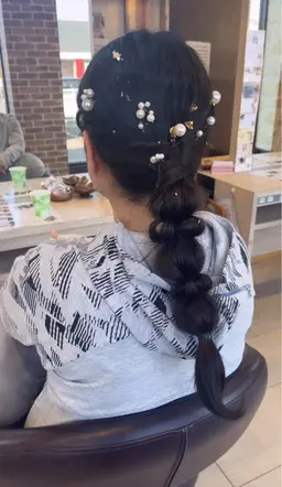 アップスタイルヘアセット🩵✨