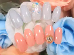 オフ有り【当日限定】ワンカラーorカラグラ　ストーンアート2本付き