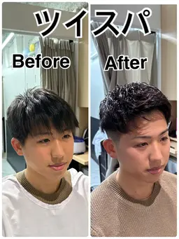 カット、パーマ各種、ツイストパーマ、スパイラルパーマ、ツイスパ、シークレットパーマなど。ロングはお断り致します。