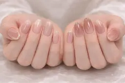 🌟【人気No.1】今月のちゅるん韓国ネイル🌟（透明感・うる艶仕上げ）オフ無料