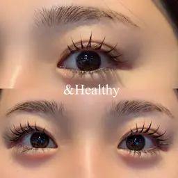 パリエク最新版！！アンドヘルシー【＆Healthy】フラットラッシュ120本🥑《オフ込み》（マツエク+パーマ）