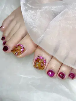 【初回限定お試し価格🉐】オフ込み💅フット持ち込みデザイン👣