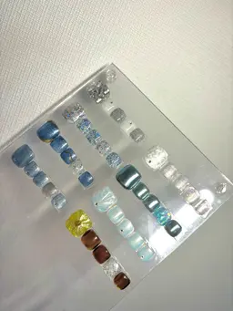 🩵フットデザイン🩵ラメ、ミラー、マグネット様々なデザインがございます♪
