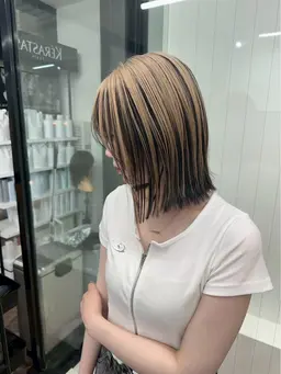 カット＋ポイントブリーチ＋カラー＋TR