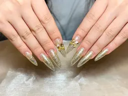 【研修モデル】 Handチップ長さだし💎パーツデザイン(10個まで)ワンカラー/マグネット🧲★ジェルオフ＋550円
