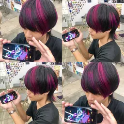 ポイントブリーチ&ブリーチの部分のみオンカラー【推しカラー/デザインカラー/イメージカラー/アニメカラー/ケアブリーチ】