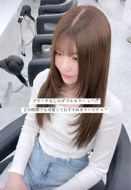 「ブリーチなしW color＋オリジナルtreatment＋似合わせcut」ベージュ、ブラウンカラー🍂