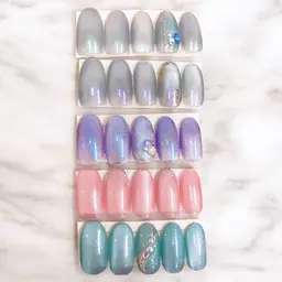 🧲マグネットネイル+シンプルアート🧲