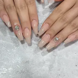 チップ長さだし10本+うるつやワンカラー♪