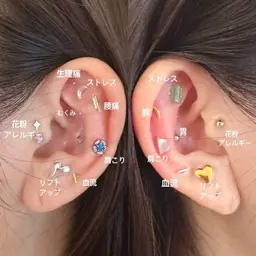 今話題の耳ツボジュエリー💎で可愛くヘルスケア❤️両耳10個つけ放題‼️で4400円！マッサージ付き