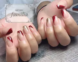 ◆カラーグラデーション◆斜めフレンチ◆ストレートフレンチ