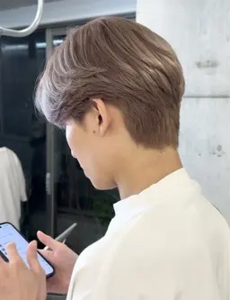 .·̩͙꒰ঌメンズ限定 ໒꒱·̩͙カット+ブリーチなしでトーン🆙透明感カラー🫧+3️⃣steptreatment🩵