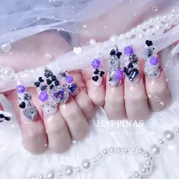 🟣人気★スカルプパーツ付け放題ネイル【オフ込み】🟣