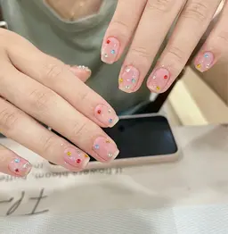 【HAND】ワンホンネイル人気カラフルスートン¥6980